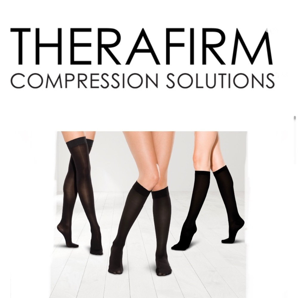 THERAFIRM Gradient Compression Knee High Hosiery 20-30mmhg (Class 2) Black Large